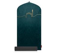 TAKVA EasiClean™ Indoor Prayer Mat - Kaaba Collection (COMFITPLUS, Kaaba Emerald) - Washable, Customizable Padded Prayer Mat, Soft Velvet & Anti-Slip Base, Ideal Islamic Gift