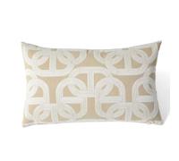 Takywep 20"×12" Lumbar Throw Pillow Case, Latte Horseshoe Pattern Yarn-Dyed Polyester Cover for Home Decor