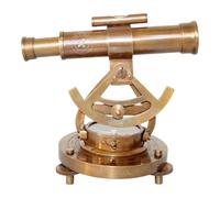 TAL The Antique's Lab Antique 4'' Brass Alidade Decorative Telescope with Base Compass - Nautical Gift & Collectible (Antique Brass, 4 inch)