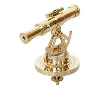 TAL The Antique's Lab Antique 4'' Brass Alidade Decorative Telescope with Base Compass - Nautical Gift & Collectible (Shiny Brass, 4)