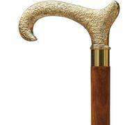 TAL THE ANTIQUE'S LAB - Antique Style Design Wooden Walking Cane, Solid Brass Handle, Brown Wood, Ideal for Gifts