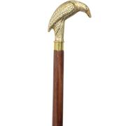 TAL THE ANTIQUE'S LAB - Antique Style Wooden Walking Stick for Men, Solid Brass Handle, Brown Wood, Perfect for Gift