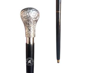 TAL The Antique's Lab Bat Masterson Decorative Victorian Walking Stick for Men & Women | Derby Walking Stick with Pewter Brass Handle Unisex | Lightweight Classic Walking Stick | Sturdy Folding