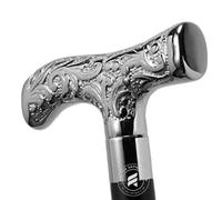 TAL The Antique's Lab Brass Walking Stick Deluxe Cane with Elegant Silver Nickel Handle for Men and Women (T-Shape)
