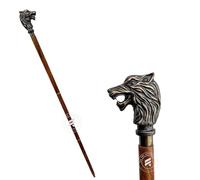 TAL The Antique's Lab Nebula Walking Stick - Top Wolf Gothic Design - Antique Winter Cane 37" Approx