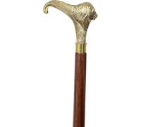 TAL The Antique's Lab Solid Brass Lion Head Handle Wooden Walking Stick Cane - Vintage Designer Handmade