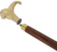 TAL THE ANTIQUE'S LAB Vintage Designer Walking Stick - Solid Brass Lion Head Handle Wooden Cane for Men Perfect for Gifts
