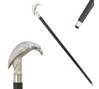 TAL The Antiques Lab Vintage Edgar Allan Poe Raven Gothic Walking Stick - 36", Sturdy Black Hardwood Cane for Men & Women, Stylish Raven Head Handle, Collector’s Swagger Cane