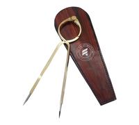 TAL THE ANTIQUE'S LAB Vintage Navigation Divider, 8” Brass & Steel Heavy Duty Artist Tool with Leather Case - Professional Straight Pattern for Drawing & Art Projects