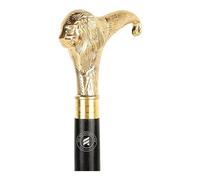 TAL The Antique's Lab Vintage Solid Brass Lion Head Handle Walking Stick - Handmade Wooden Designer Cane 36 inches Approx