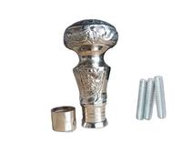 TAL The Antique's Lab Vintage Wooden Walking Cane Handle 4" Silver Chrome Brass Knob Handle - Antique-Style Walking Stick Handle, for Men & Women