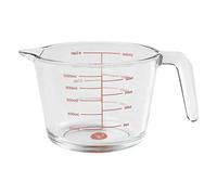 Tala 1 Litre Glass Measuring Jug, Made with Shock Resisitant Borosilicate Glass with Clear and Easy to Read Markings in Both Millilitres and Ounces, BPA Free Kitchen Essential