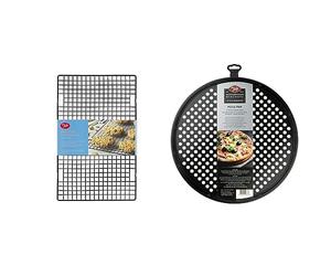 Tala 10A21605 Cake Large Loaf Cooling Rack, Unknown, 40 x 25cm, Black + Tala Performance Non-Stick Brownie Pan