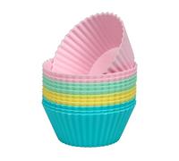 Tala 12 Reusable Silicone Cupcake Cases, LFGB-Grade Silicone, Oven & Dishwasher Safe, Eco-Friendly Baking Cases in Assorted Pastel Colours 7cm Diameter, Non-Stick Muffin Cases