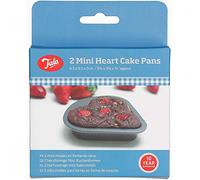 Tala 2 Mini Heart Non-Stick Cake Pans - Heart-Shaped Baking Tins with Fixed Base - Even Heat Distribution - Easy Food Release, Dishwasher and Freezer Safe - 2 Pack