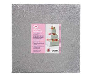 Tala 30cm/12 Square Cake Board, Extra Strong with 12mm Thickness, with Silver Foil base, Perfect cake board for heavy Cakes