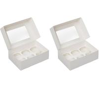 Tala 6 Hold Cupcake Box, Perfect for Storage, Transporting, and Displaying Cupcakes, Muffins and Other Individual Bakes, White (Pack of 2)