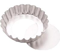Tala 7.5cm Fluted Flan Tin with Loose Bottom, Mini Tart Tin for Quiche, Flan & Pastries, Non-Stick Silver Bakeware, Easy Release, Ideal for Individual Baking