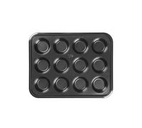 Tala Aluminium 12 Cup Bun Tin Black
