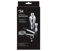 Tala Barware Professional Cocktail Set - 4 Piece Gift Set - Stainless Steel 500ml Cocktail Shaker, Hawthorne Strainer, Muddler & Jigger Spirit Measure 25ml 50ml measurements - Dishwasher Safe