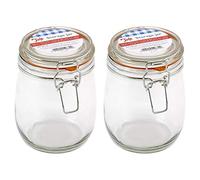 Tala Classic Airtight Lever Arm Clip Top Lid Storage Jar 700ml Clear (Pack of 2)