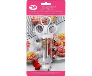 Tala Decorating Baking Cooking Food Icing Syringe with 6 Pattern Nozzles - White