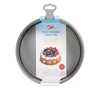Tala Deep Cake Tin, Loose Bottom Cake Tin - Tall Non-Stick Cake Pan with Removable Base - Even Heat Distribution - Carbon Steel Baking Tray, Fridge & Freezer Safe, 21.6 x21.6 x 8.91 cm