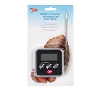Tala Digital Cooking Thermometer - Instant Read Poultry and Meat Thermometer for Kitchen - Magnetic Back for Oven Door - Digital Thermometer with Food Probe, Manual Set Timer - Up to 250 Celsius, Grey