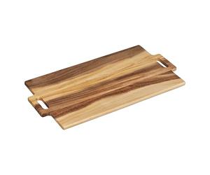 Tala Double Handled Large Long Board, Natural Acacia Wood Serving and Chopping Board with Handles, Ideal for Food Preparation and Stylish Presentation, Measures 56.5x20.5x1.5cm