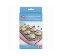 Tala 2 Mini Muffin Tin Non-stick Baking Tray - Even Heat Muffin Trays for Mini Cupcakes, Snacks & Appetisers - Carbon Steel, Wide Flat Handles, Dishwasher & Freezer Safe, Grey, 20cm x 14cm