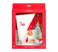Tala Festive Theme Icing Bag Set, Contains Reusable Icing Bag, Writing Icing Nozzle, Snowman and Santa Cookie Cutters, for Christmas Cookies and Holiday Treats, Optimal for Gifting