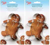 Tala Gingerbread Man Cutter, Stainless Steel Cookie Cutter Perfect for use with Gingerbread Dough, Cookie Dough, Pastry, Icing and Shortbread Rounded Edges for Comfort (Pack of 2)