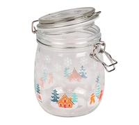 Tala Gingerbread Snow Scene Themed Airtight Jar, Christmas Style Festive Jar with Gingerbread House and Snowy Scene, for Preserving Cookies, Sweets and other goods, 750 ml capacity
