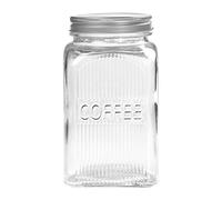 Tala Glass Coffee Storage Canister, Clear ribbed glass with a capacity of 1250 ml, with a screw top lid this jar is ideal for storing coffee beans, filter, ground and instant coffee