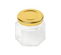 Tala Hexagonal Preserving Jar with Gold Screw Lid, 1.9 oz (55ml), Perfect for Jam, Honey, and Homemade Preserves