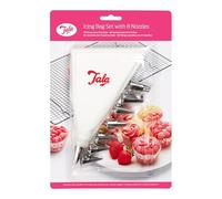 Tala Icing Bag Set with 8 Interchangeable Stainless Steel Piping Nozzles - Reusable Anti-Slip Large Piping Bags and Nozzles for Cake Decorating - Easy Handwash Cleaning