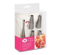 Tala 6 Piece Icing Bag Set with 5 Nozzles and Icing Bag, Silver