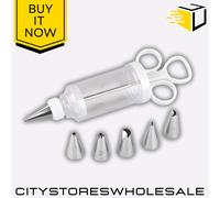 Tala Icing Syringe Set with 6 Stainless Steel Nozzles Cake Decorating Tool