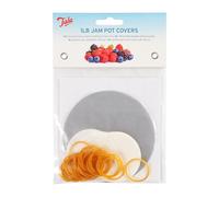 Tala Jam Pot Covers, 1lb Waxed Circles Bands & Labels for Cover Jam Jars, A full pack for sealing Freshly made Jam, Marmalade and Preserves, Made in England