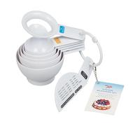 Tala Kitchen Measuring Set, in White Plastic and Contains 7 Measuring Cups Including 1 cup/240ml, 3/4 cup/180ml, 1/2 cup/120ml, 1/3 cup/78ml, 1/4 cup/60ml