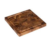 Tala Lacquered Acacia Dual Purpose End Grain Board, 30x30x3cm Square Wooden Chopping & Serving Board, Thick, Durable, Knife-Friendly