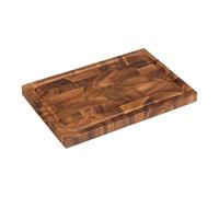 Tala Rectangular End Grain Board with Juice Groove, Dual Purpose Lacquered Acacia Wood Board Ideal for Chopping, Carving and Serving All Foods and Perfect for Presenting, Measures 42x2x3cm