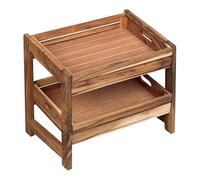 Tala Large Display Rack with 2 Wooden Crates, Assembled Natural Acacia Hardwood Storage Rack with Removeable Crates, Rustic Unit for Kitchen Storage & Perfect for Retail Displays, Measures 45x31x41cm