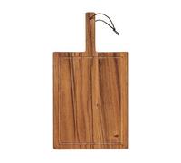 Tala Large Chunky Handled Board with Groove and Leather Tie in Lacquered Acacia