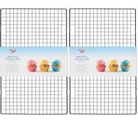 Tala Large Non-Stick Cooling Rack, Perfect for Cooling Freshly Baked Goods Including Muffins, Cookies, Biscuits and Cakes, Measures 40 x 25cm, Black (Pack of 2)