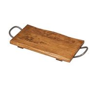 Tala Large Presentation & Display Table with Metal Handles, Lacquered Hevea Wood, Ideal for Serving Cheese, Breads and Charcuterie Goods and Perfect for Mixed Starters, Measures 40x22x2cm
