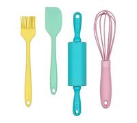 Tala Mini Baking Set, 4-Piece Silicone Baking Tools Set with Spatula, Whisk, Pastry Brush & Rolling Pin, BPA-Free, Heat-Resistant