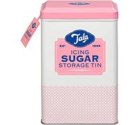 Tala Originals Metal Pink and Cream Nostalgic Design Storage Tin, 18.5x18.5x19 cm | Holds a Full Bag of Icing Sugar | Stylish Kitchen Storage