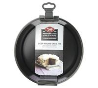 Tala Performance, Loose Base Round Deep Cake Tin, Professional Gauge Carbon Steel with Eclipse Non-Stick Coating, 20 cm / 8" Cake Pan; Ideal for Cakes, and Celebration Bakes, Black