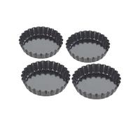 Tala Performance Bakeware 4 Tart tins 10cm dia x 2cm 10cm Tart Tins Black